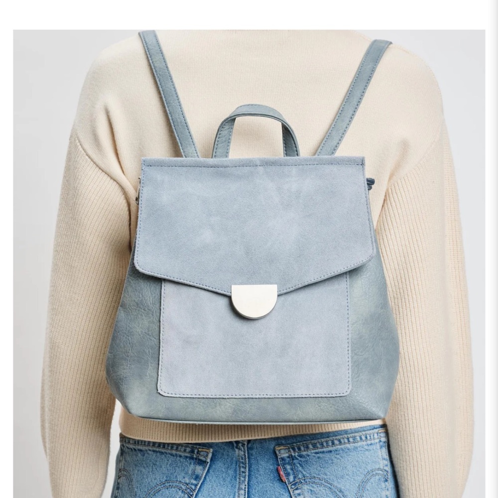 Moda Luxe Light Blue Gray Lynn Backpack